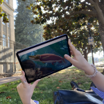 fish shown on tablet as someone lays down