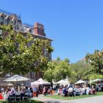 A festive picnic on the grass in front of South Hall